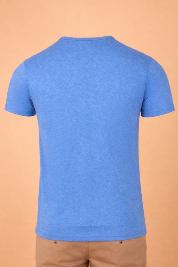 Playera Hombre Azul Casual Manga Corta de Algodón